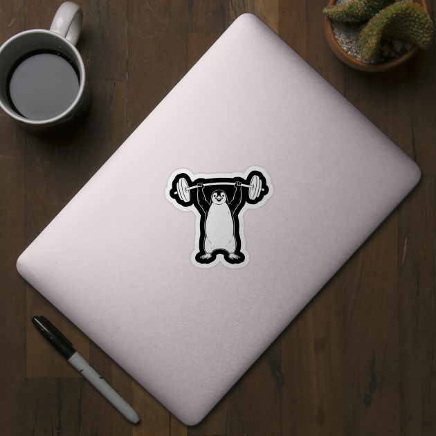 Penguin Lifting Weights Gym Fitness Funny by ArtistTee ⭐⭐⭐⭐⭐